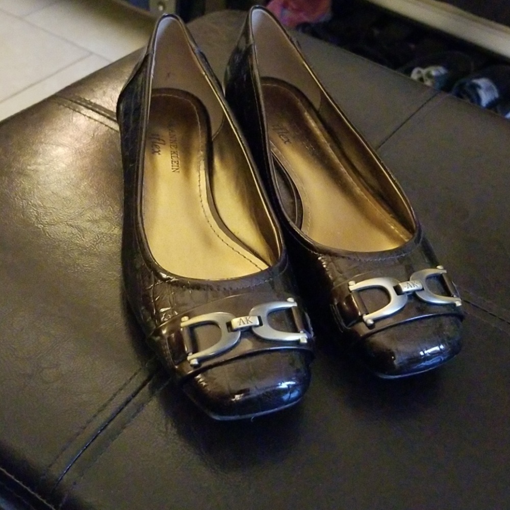 Anne Klein iFlex Women's Brown Patent Leather  Tortoise Shell Shoes